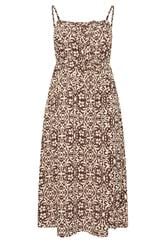 LIMITED COLLECTION Plus Size Brown Abstract Tie Strap Dress | Yours Clothing 5