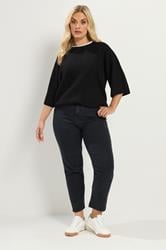 YOURS Plus Size Black Knitted Top | Yours Clothing 2