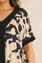 EVANS Plus Size Natural Floral Jersey Top | Evans 4