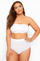 YOURS Plus Size White Seamless Padded Non-Wired Bandeau Bra | Yours Clothing 3