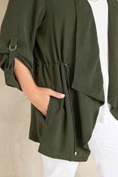 EVANS Plus Size Olive Green Lightweight Waterfall Jacket | Evans 4
