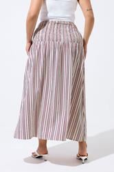 LIMITED COLLECTION Plus Size Red & White Stripe Maxi Skirt | Yours Clothing 2