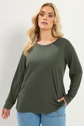 YOURS Plus Size Khaki Green T-Shirt | Yours Clothing 3