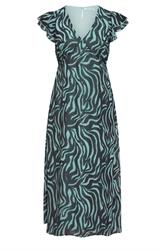 YOURS LONDON Curve Chocolate Brown & Mint Green Zebra Dress