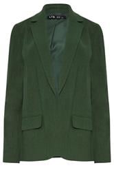 LTS Tall Dark Green Linen Blazer