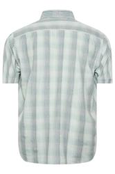KAM Big & Tall Mint Green Short Sleeve Check Shirt | BadRhino 4