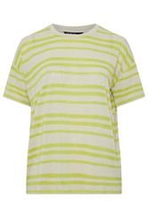 YOURS Curve Women's Green Striped Knitted Boxy T-Shirt