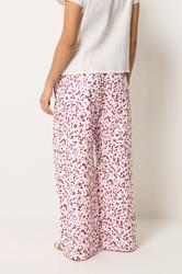 PixieGirl Petite Women's Pink Animal Print Wide Leg Trousers | PixieGirl  2