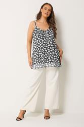 YOURS Plus Size Black Heart Mesh Vest Top | Yours Clothing 1