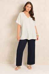 EVANS Curve Ecru White Front Pleat Blouse | Evans 1