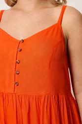 YOURS Plus Size Orange Strappy Midi Sundress | Yours Clothing 4