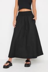 PixieGirl Petite Women's Black Poplin Cotton Maxi Skirt | PixieGirl 1