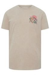 BadRhino Big & Tall Stone Brown Extra Long Acid Wash Tiger Graphic T-Shirt | BadRhino 6
