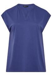 YOURS Curve Purple Notch Neck T-Shirt