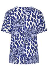 YOURS Plus Size Blue Abstract Pleat Front Top | Yours Clothing 2