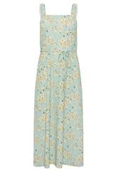 PixieGirl Petite Sage Green Ditsy Floral Belted Midi Dress