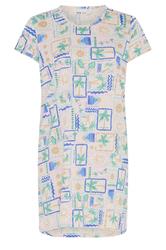 YOURS Plus Size Natural Brown Postcard Print Dipped Back Nightdress | Yours Clothing 5