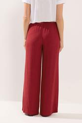 LTS Tall Women's Dark Red Wide Leg Linen Trousers | Long Tall Sally 4