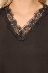 YOURS Plus Size Black Lace Satin Scarf | Yours Clothing 4