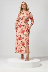 YOURS LONDON Plus Size Orange Floral Keyhole Detail Maxi Dress | Yours Clothing 3