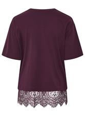 YOURS Plus Size Lace Hem Purple T-Shirt 6
