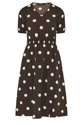 YOURS Plus Size Brown Polka Dot Midaxi Smock Dress | Yours Clothing 5