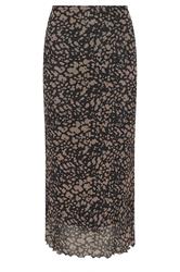 M&Co Petite Brown Abstract Print Mesh Maxi Skirt