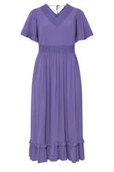 YOURS Curve Purple Crochet Maxi Dress