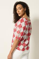 M&Co Ivory White Abstract Tile Print Top | M&Co 4
