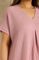 EVANS Plus Size Blush Pink Plisse Pleat Top | Evans  4