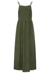 LTS Tall Olive Green Linen Embroidered Midi Dress