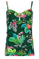M&Co Green Tropical Print Tankini Top | M&Co 5