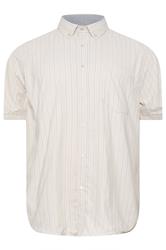 KAM Big & Tall Stone Brown Short Sleeve Stripe Shirt | BadRhino 2