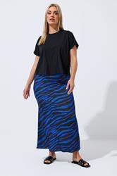 LIMITED COLLECTION Plus Size Blue Zebra Print Maxi Skirt | Yours Clothing 3