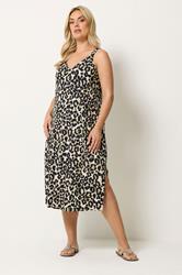 YOURS Curve Natural Brown Leopard Print Swing Dress | Yours Clothing 3