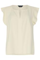 M&Co blusa con mangas con volantes color crema