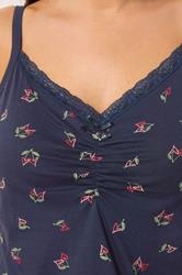 YOURS Plus Size Navy Blue Cherry Heart Chemise Nightdress | Yours Clothing 4