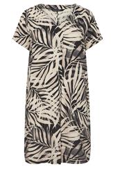 EVANS Plus Size Black Mono Palm Pleat Dress | Evans 6
