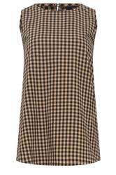 LTS Tall Women's Brown Gingham Print Vest Top | Long Tall Sally 5