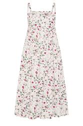 PixieGirl Petite White Ditsy Floral Midi Dress