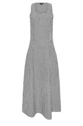LTS Tall Women's Black Gingham Cotton Midi Dress | Long Tall Sally 6