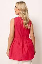 YOURS Plus Size Red Pleated Peplum Cami Vest | Yours Clothing 2