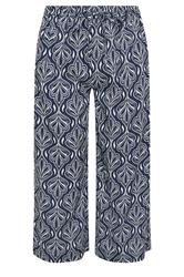 M&Co Navy Blue Abstract Print Wide Leg Culottes | M&Co 5