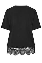 YOURS Plus Size Black Lace T-Shirt | Yours Clothing 6