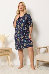 YOURS Plus Size Navy Blue Celestial Nightdress | Yours Clothing 1