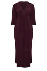 YOURS LONDON Curve Purple Maxi Drape Dress