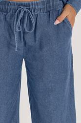 PixieGirl Petite Women's Mid Blue Pull-On Wide Leg Jeans | PixieGirl 4