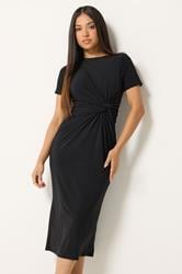 M&Co Petite Black Twist Front Maxi Dress | M&Co 3