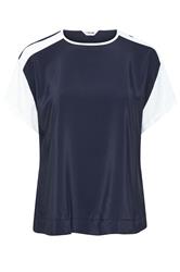 YOURS Plus Size Blue & White Contrast Sleeve Top | Yours Clothing 5