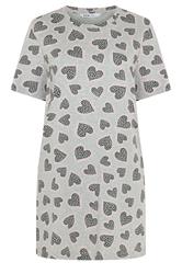 YOURS Plus Size Grey Cluster Heart Nightdress | Yours Clothing 5